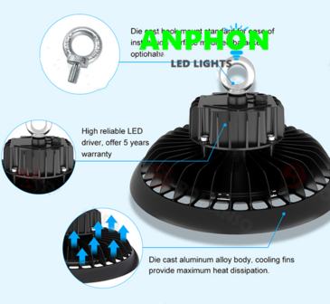 LED HIGH BAY LIGHT UFO EliteStar 150w 4000K/Neutraalwit 150lm/w - SOSEN driver 