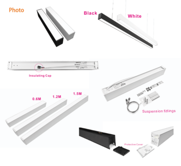 LED LINEAR LIGHT 120cm 36w 4000k/neutraalwit- Zwart